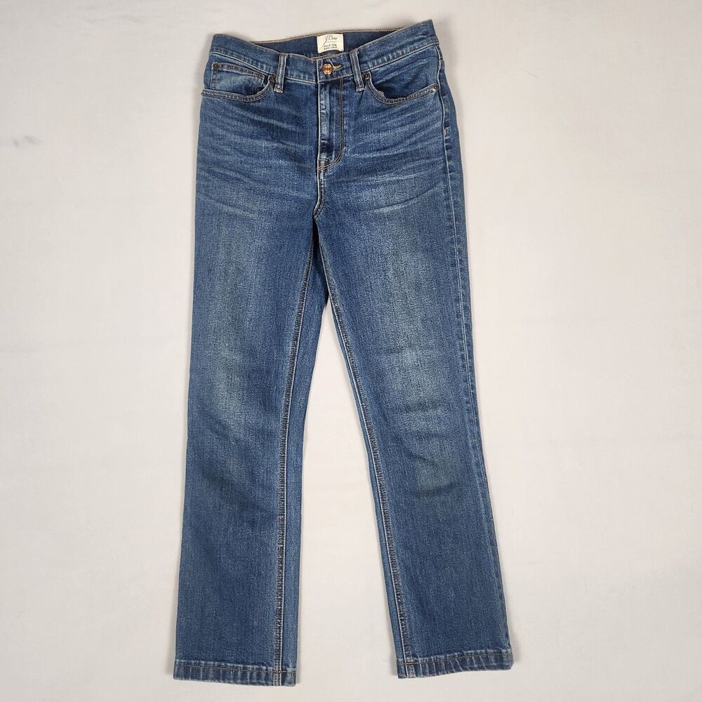 J Crew Billie Demi Boot Crop Jeans Womens 27 Blue Stretch Denim